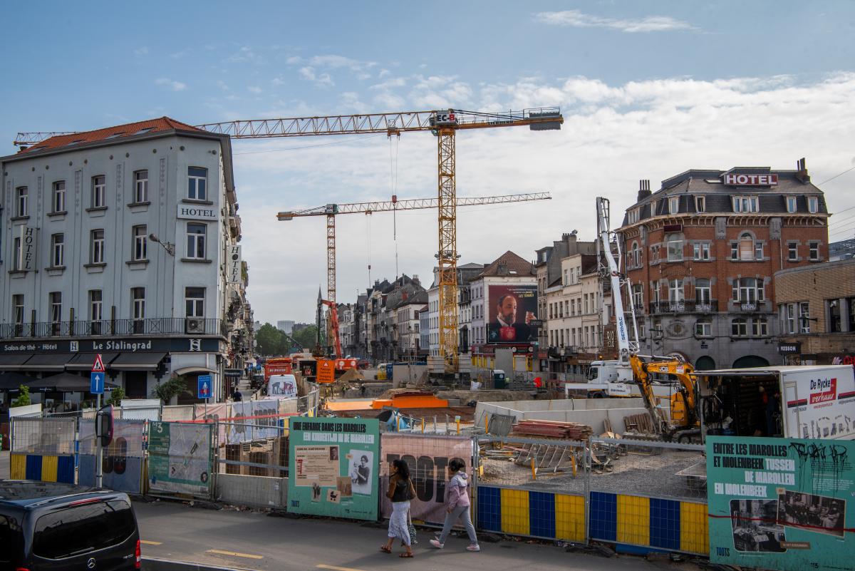 Werfzone Stalingradlaan gezien vanaf de Kleine Ring