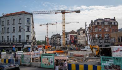 Werfzone Stalingradlaan gezien vanaf de Kleine Ring