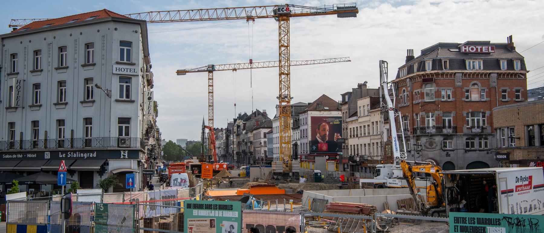 Werfzone Stalingradlaan gezien vanaf de Kleine Ring